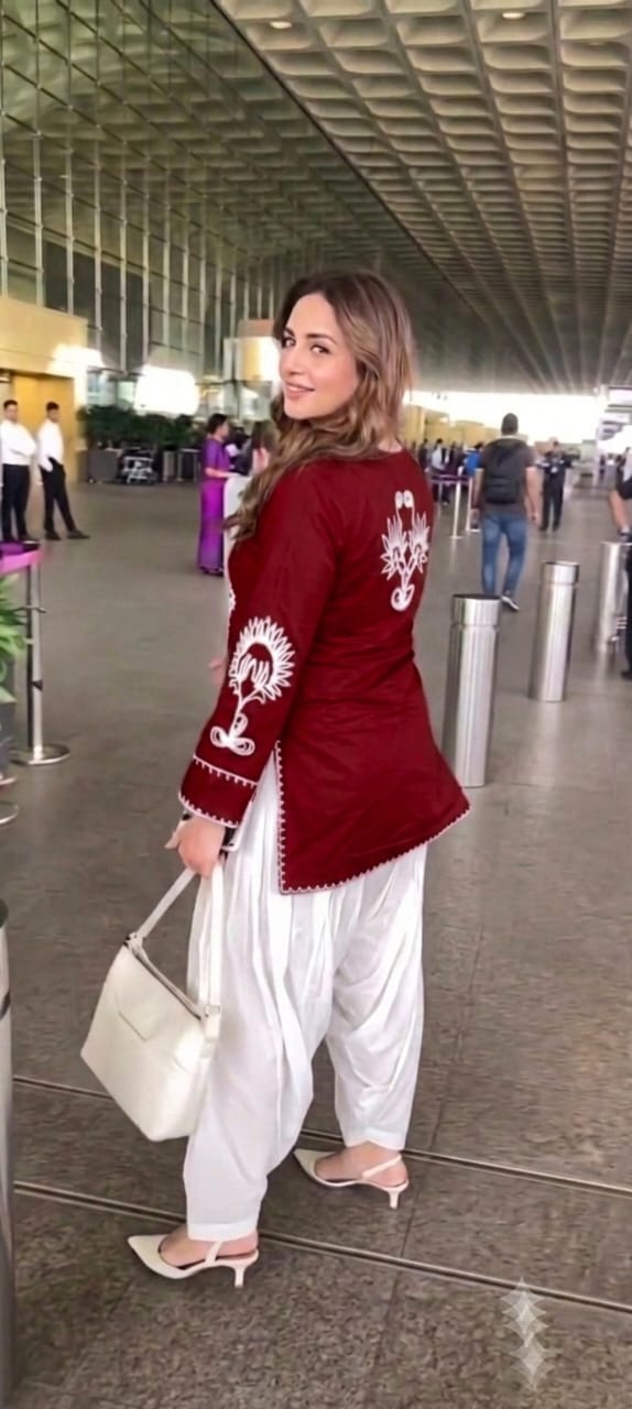 Women's Pure Cotton Embroide Kurta with Farshi Salwar Set