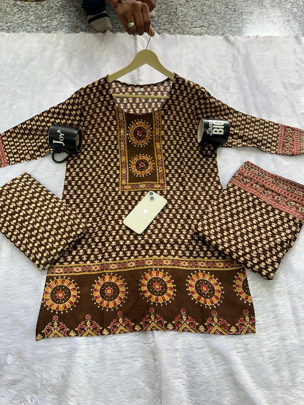 Women's Premium Cotton Printed Gopi Kurti Sharara & Malmal Dupatta Set