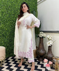 chic Katha Cotton Kurti Pant And Dupatta Set