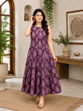 Trending Cotton Printed Sleeveless Top and Tie Skirt Co-Ord Set