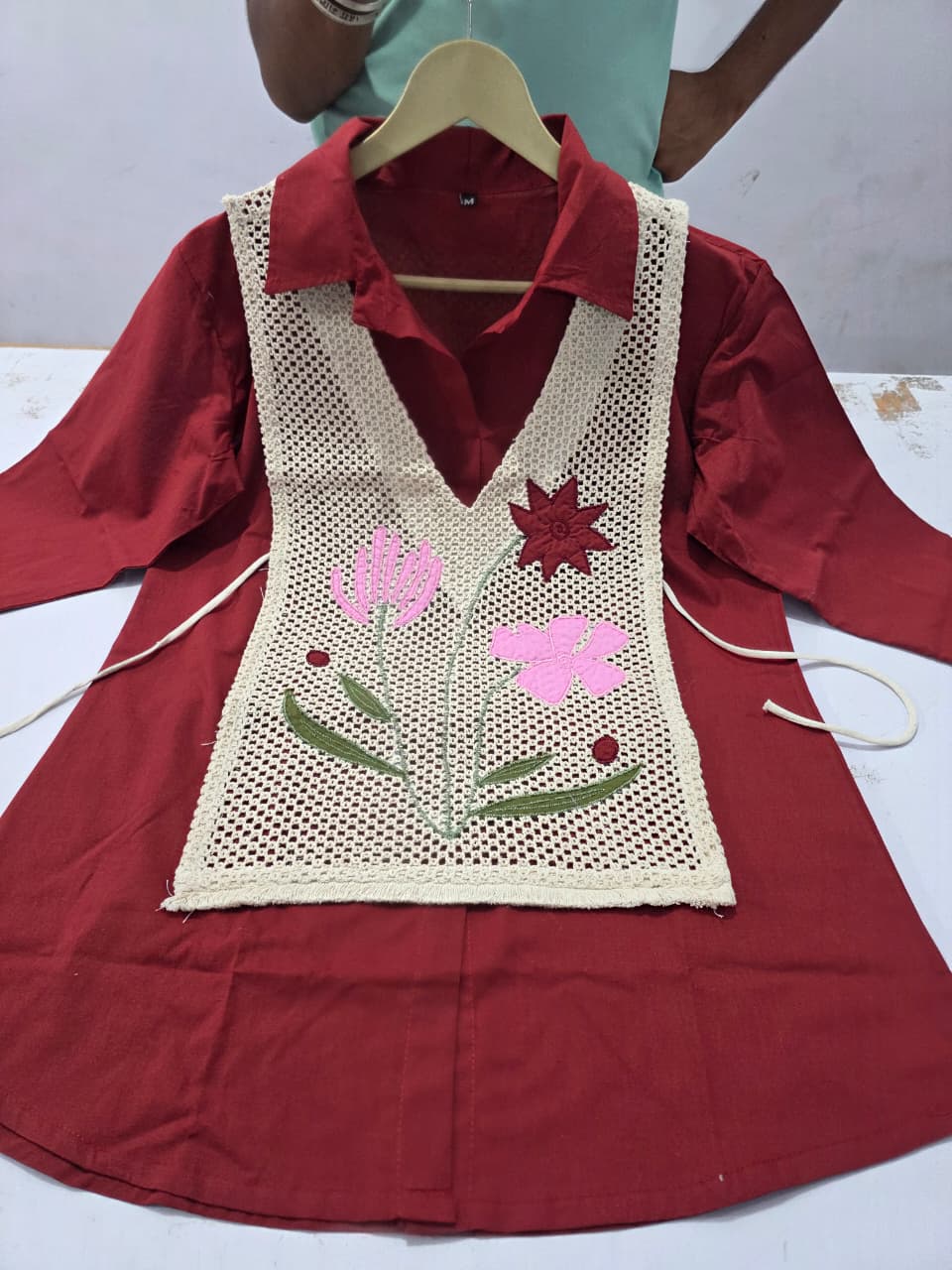 Premium Cotton Shirt with Jute Embroide Jacket and Pant Co-ord Set