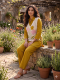 Premium Cotton Shirt with Jute EmbroideYLO Jacket and Pant Co-ord Set