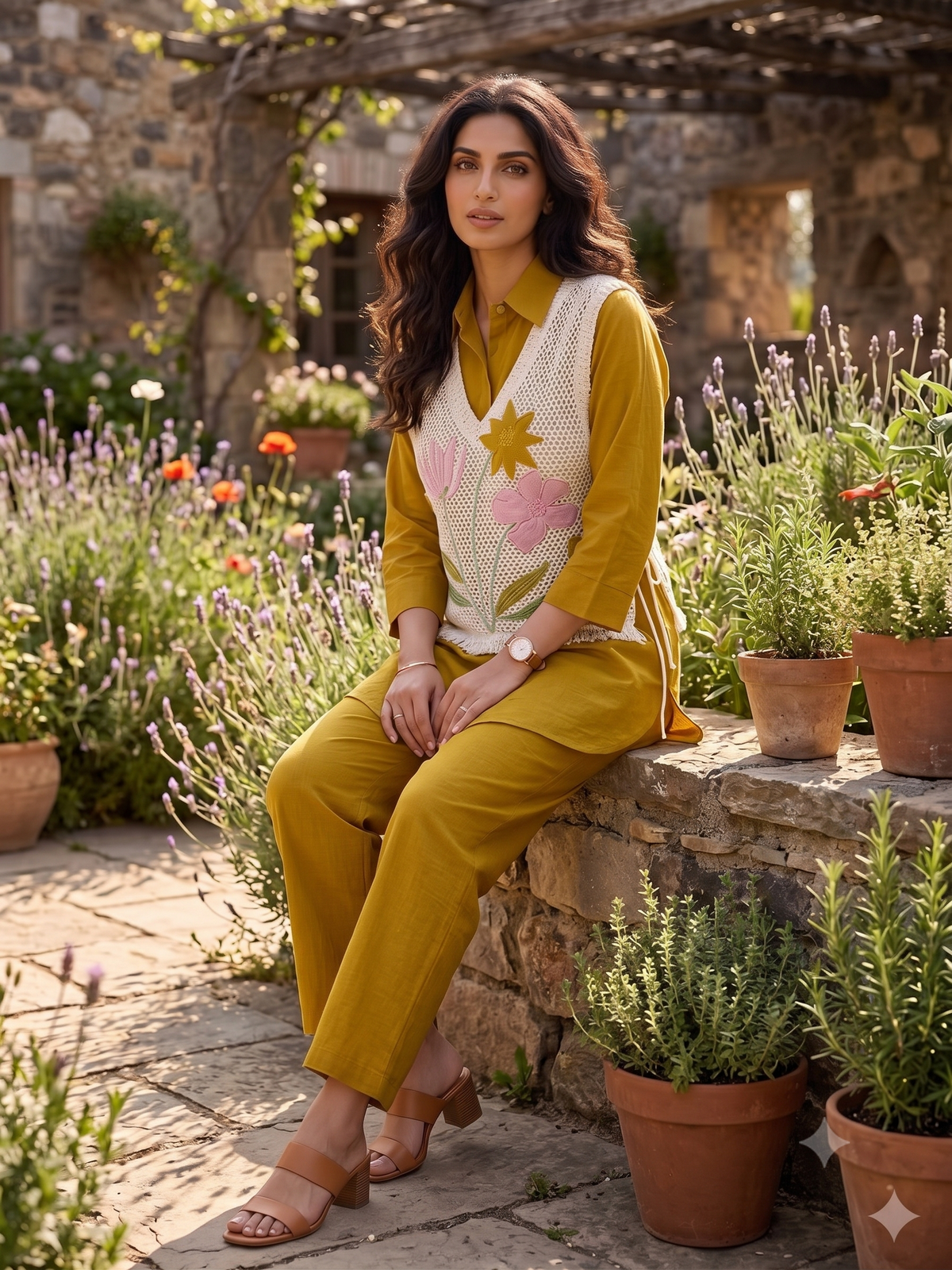 Premium Cotton Shirt with Jute EmbroideYLO Jacket and Pant Co-ord Set