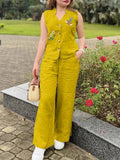 Stylish Cotton Slub Top & Pant Co-Ord Set