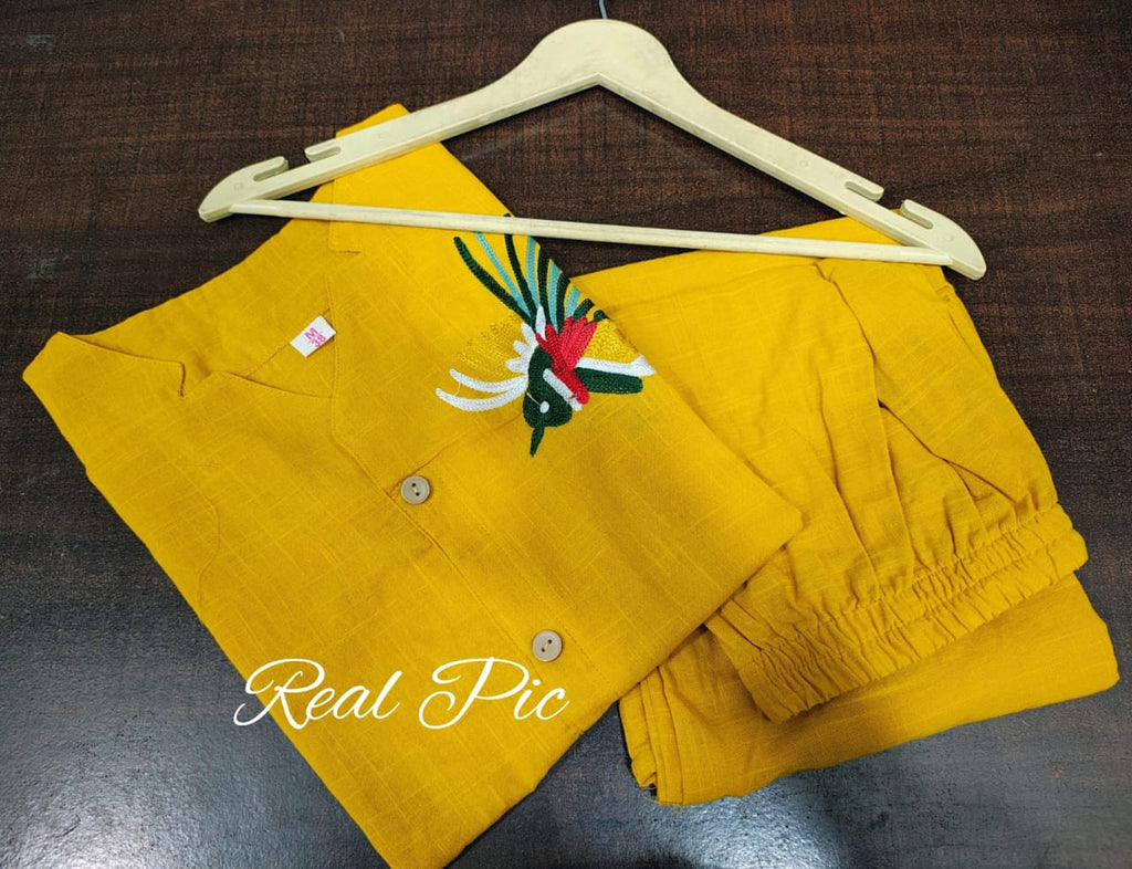 Stylish Cotton Slub Top & Pant Co-Ord Set