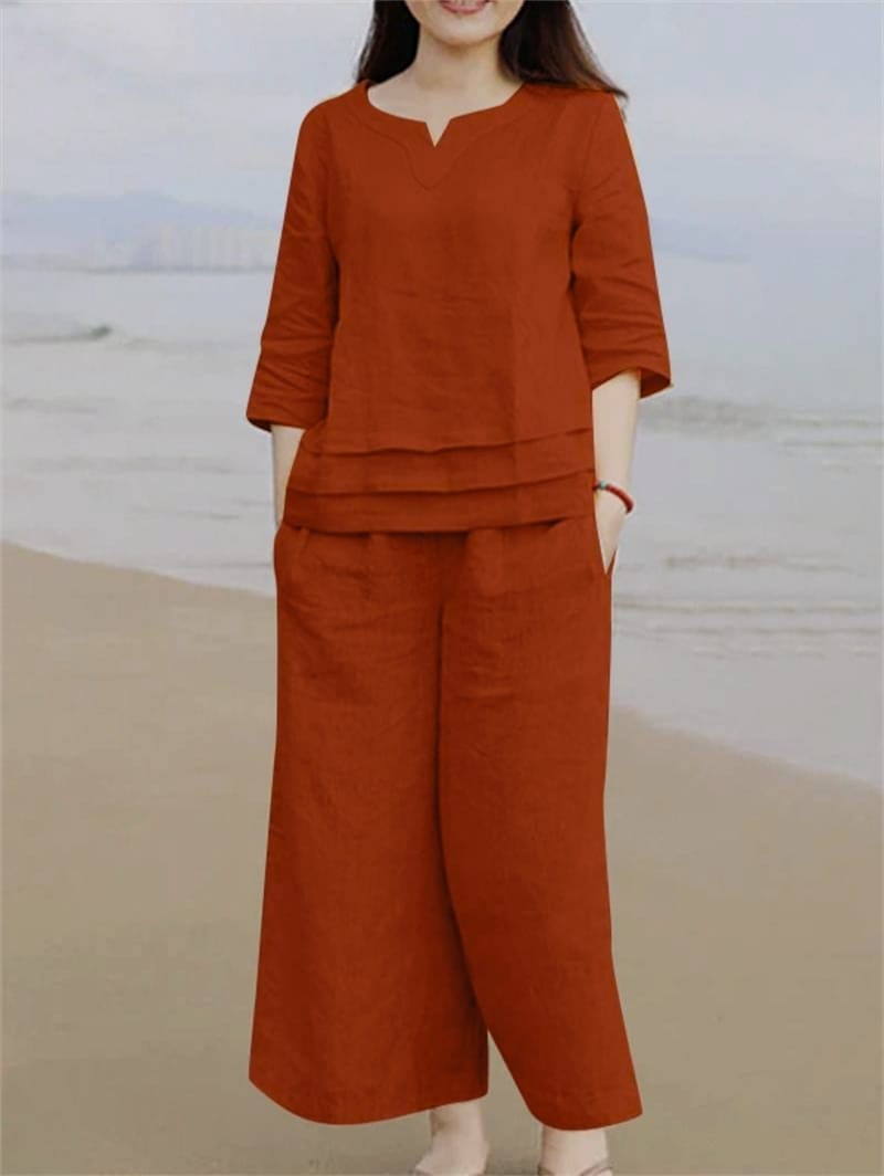 Stylish Cotton Slub Co-ord Set | chic Comfort in Style