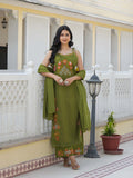 Stylish cotton embroide sleeveless kurti set with chic festive detailing