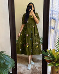 Mahndi Butterfly Print Cotton Kurti For Women