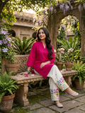 Women's Premium Cotton 60/60 Embroide Kurta Pant Co-Ord Set