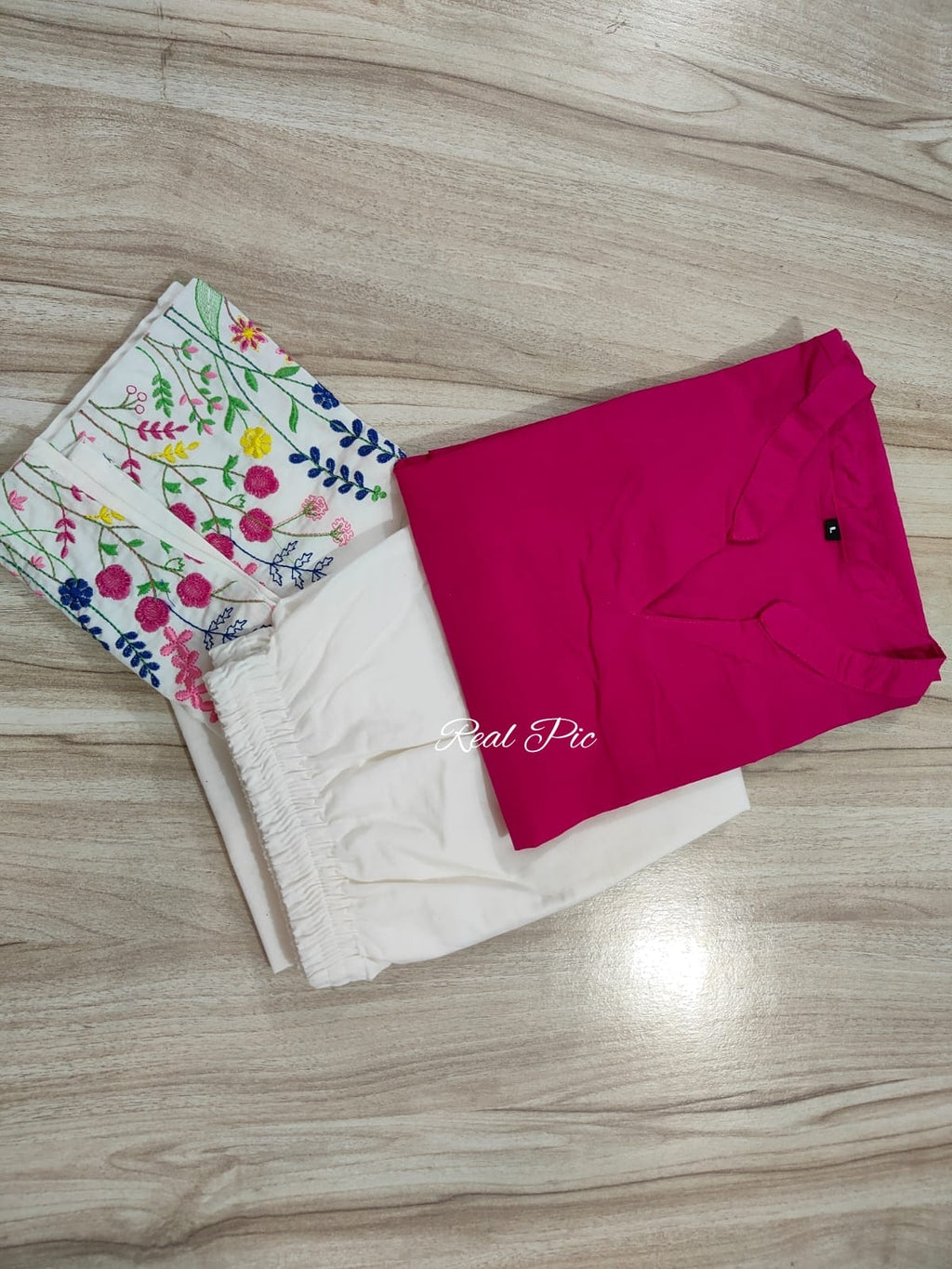Women's Premium Cotton 60/60 Embroide Kurta Pant Co-Ord Set