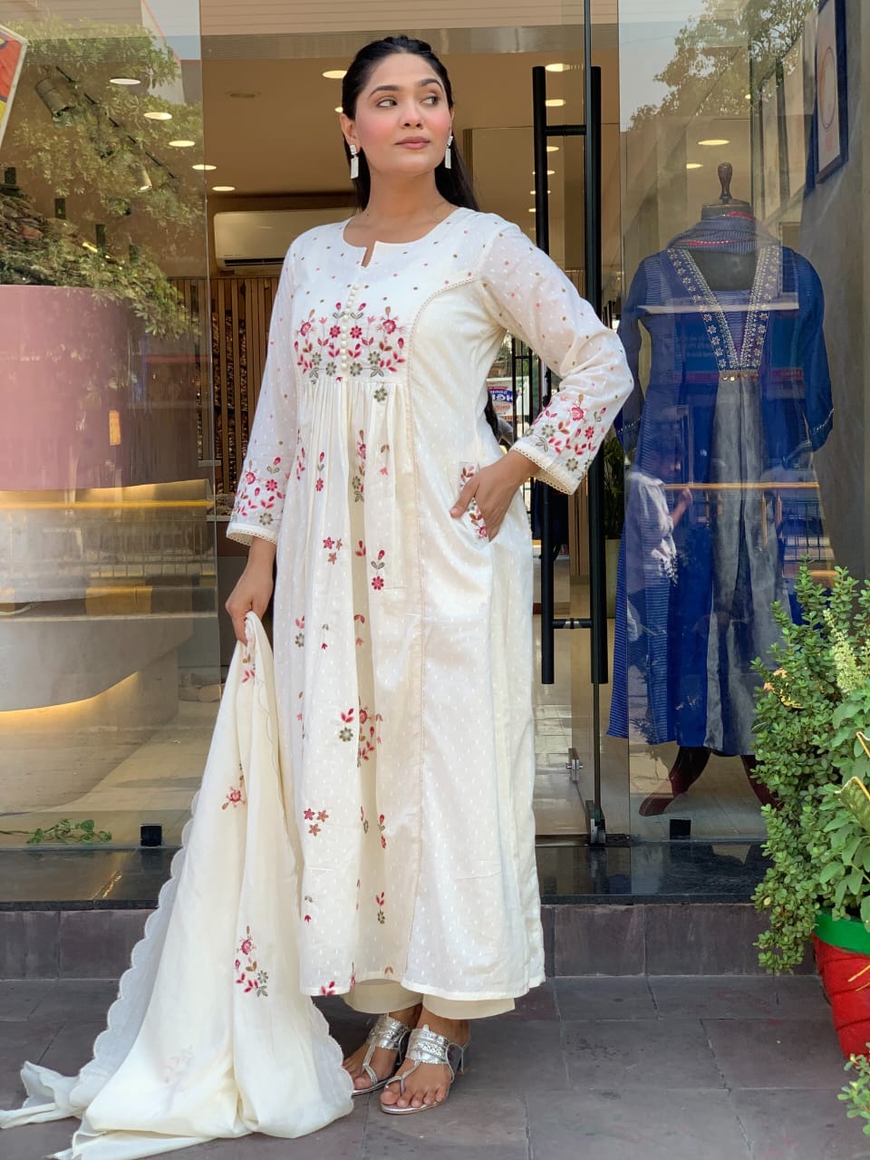 Women's Premium Cotton Embroide Kurta Pant & Dupatta Set
