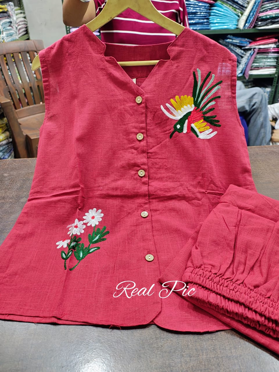 Stylish Cotton Slub Top & Pant Co-Ord Set For Women