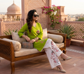 Women's Cotton Slub Floral Embroide Kurti Pant Co-Ord Set