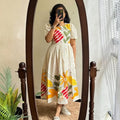 Beautiful Floral Print Cotton Flex Midi Kurti For Women