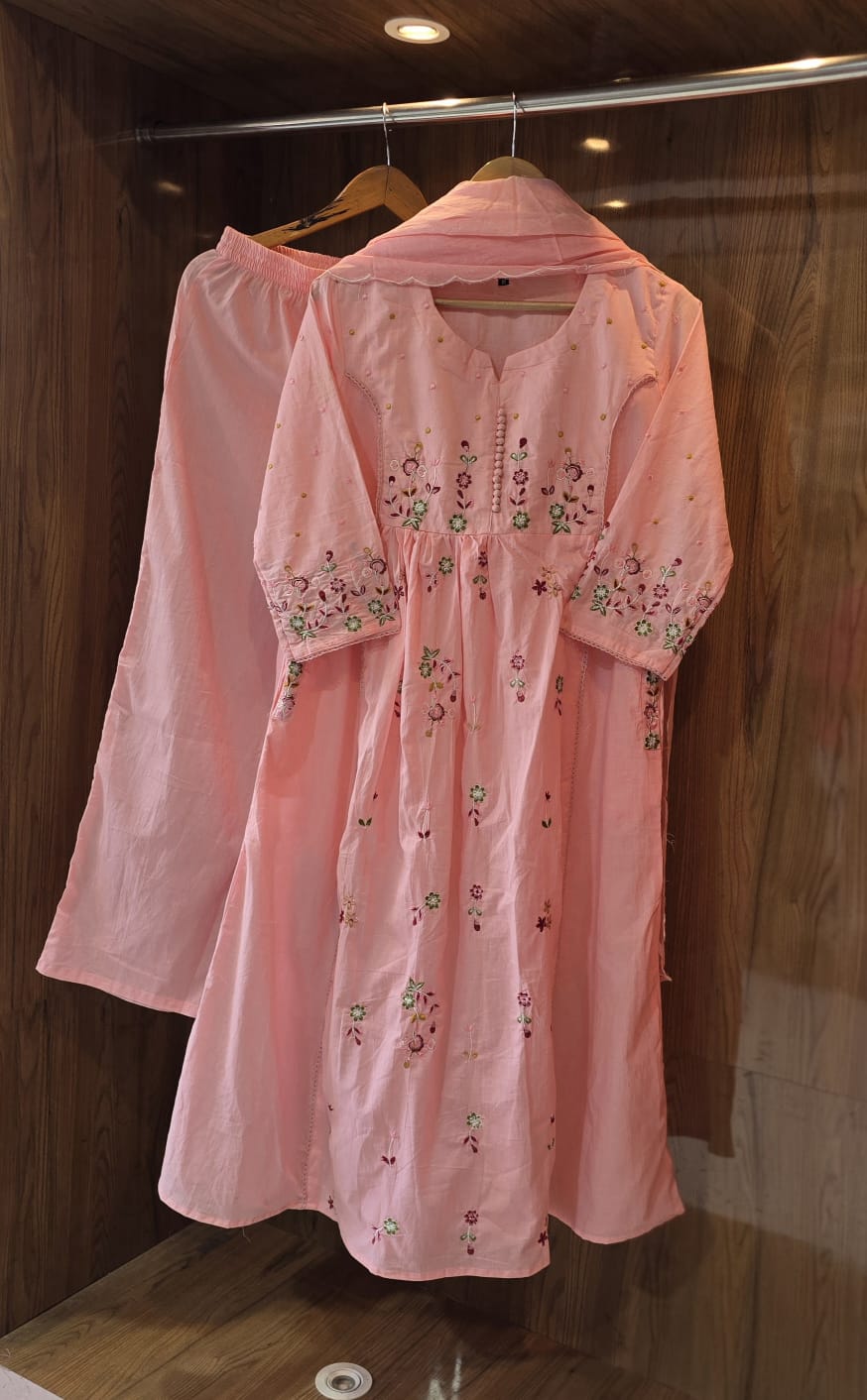 Women's Premium Cotton Embroide Kurta Pant & Dupatta Set