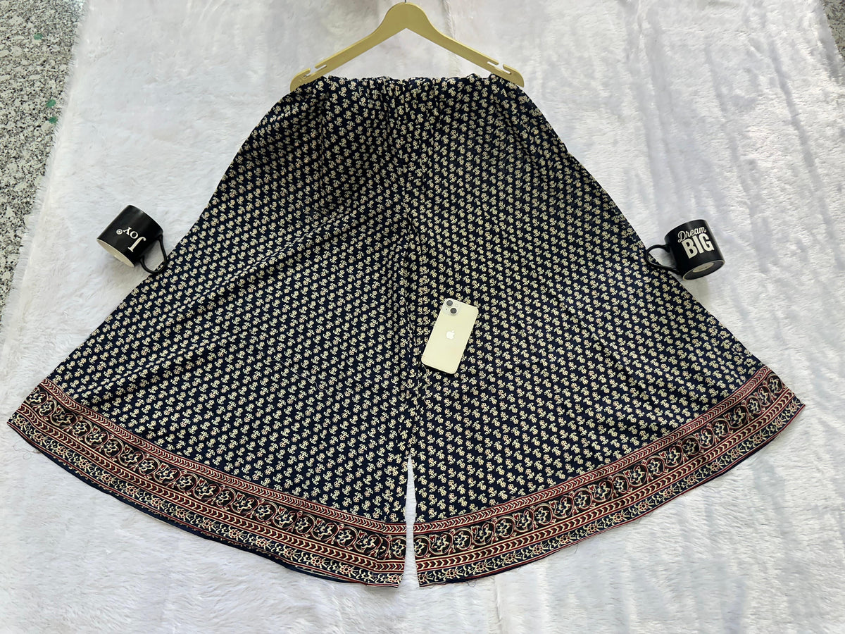 Women's Premium Cotton Printed Gopi Kurti Sharara & Malmal Dupatta Set