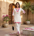 Women's Premium Cotton Shiffley Embroide Kurta Pant Set