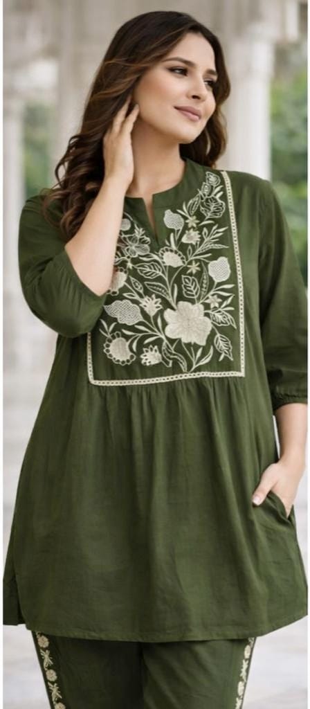 Women Embroide Cotton Co-Ord Set