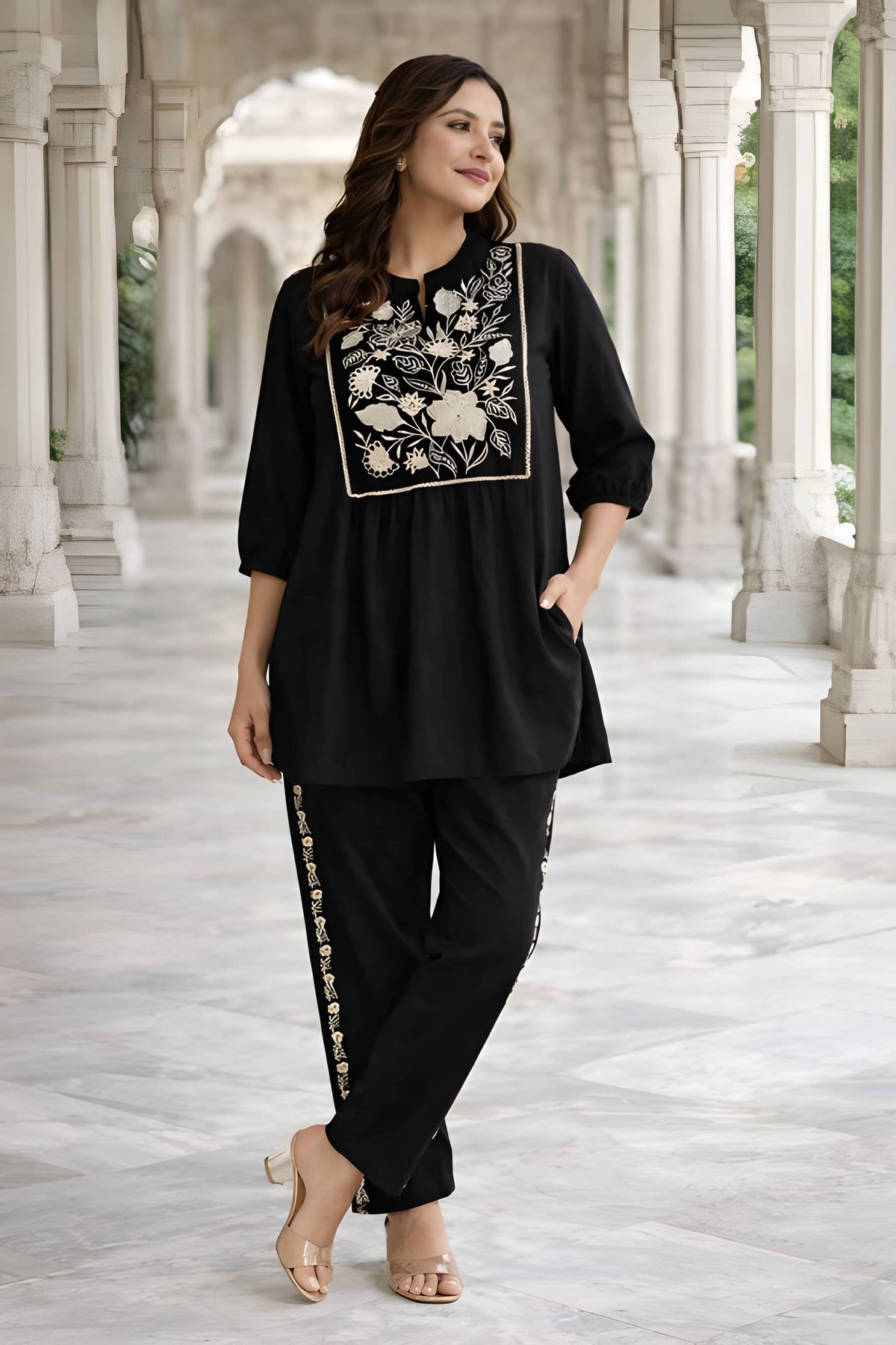 Women Embroide Cotton Co-Ord Set