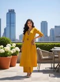Women Stylish Cotton Flex Kurta Palazzo Set with Embroide Ethnic Detailing
