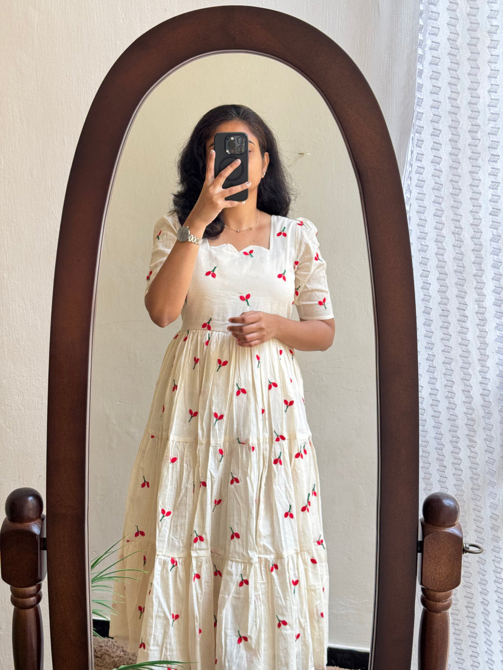 Beautiful Embroidary Work Cotton Midi Kurti For Women