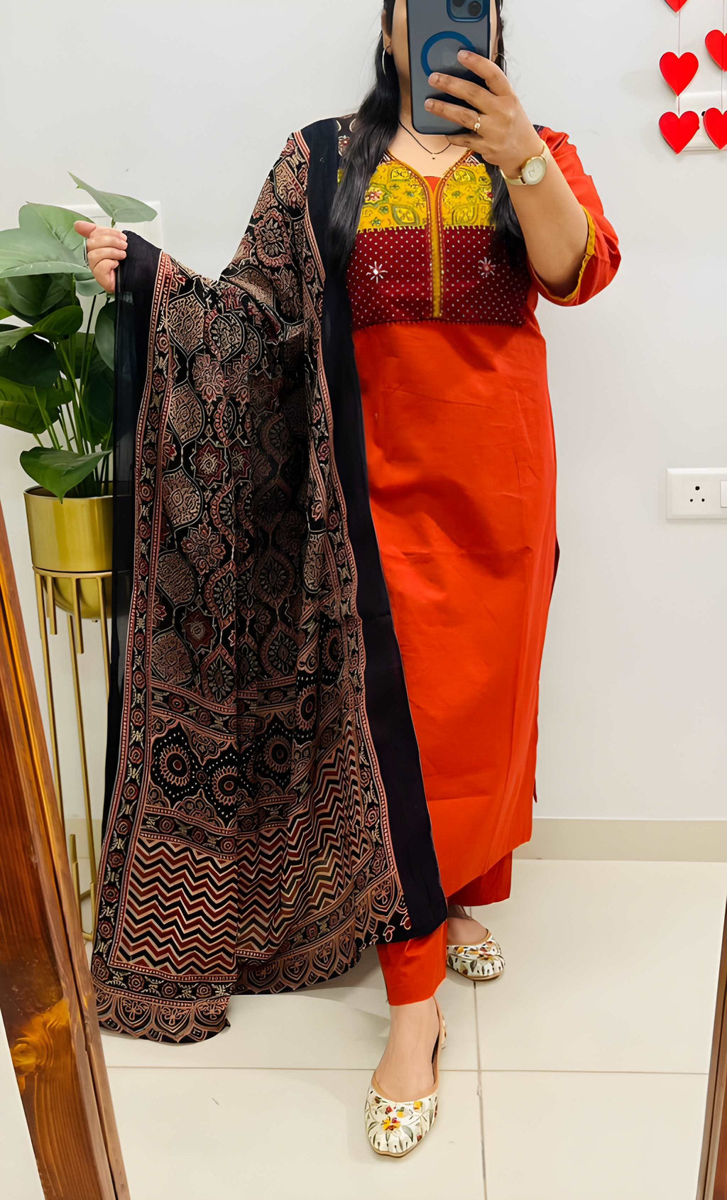 Women Printed Cotton Kurta Pant Dupatta Set