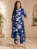 Stylish Trending Pure Cotton Floral Printed A-Line Co-ord Set with Palazzo Pants