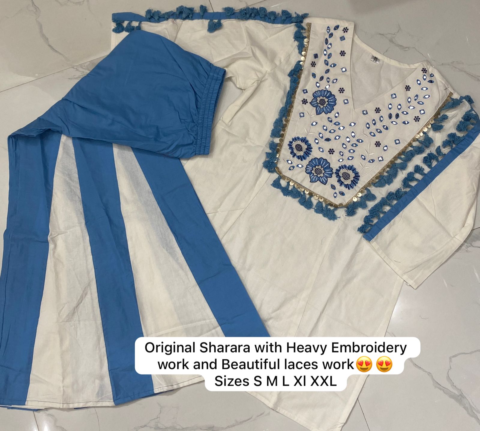 Embroidered Top With Kali Pants - Co-ord Set