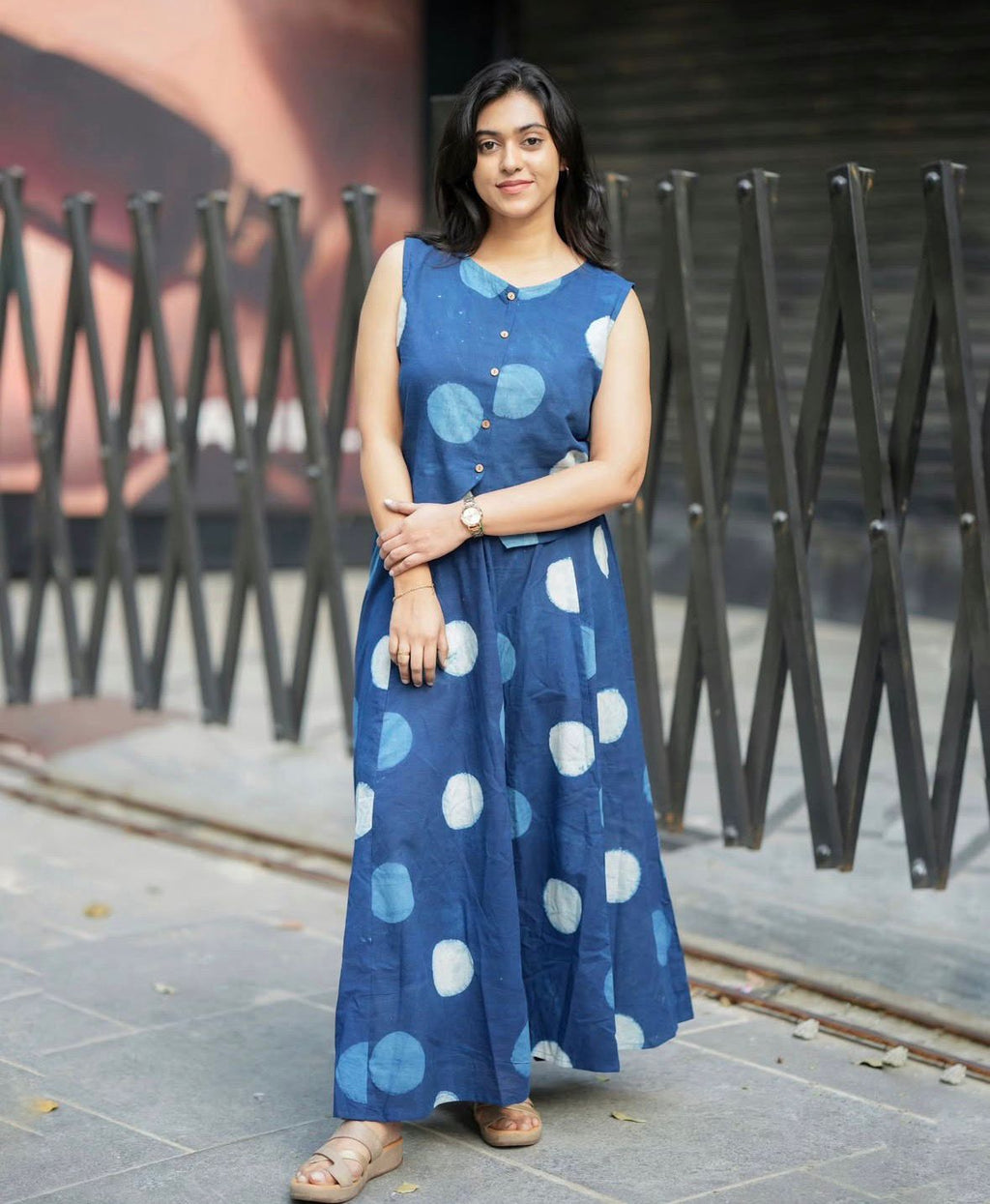 Women Printed Cotton Top And Skirt Set