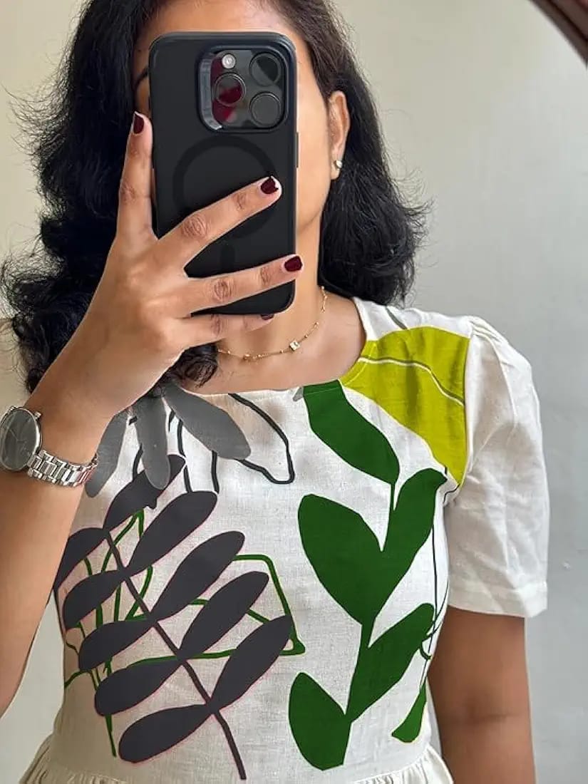 Beautiful Floral Print Cotton Flex Midi Kurti For Women
