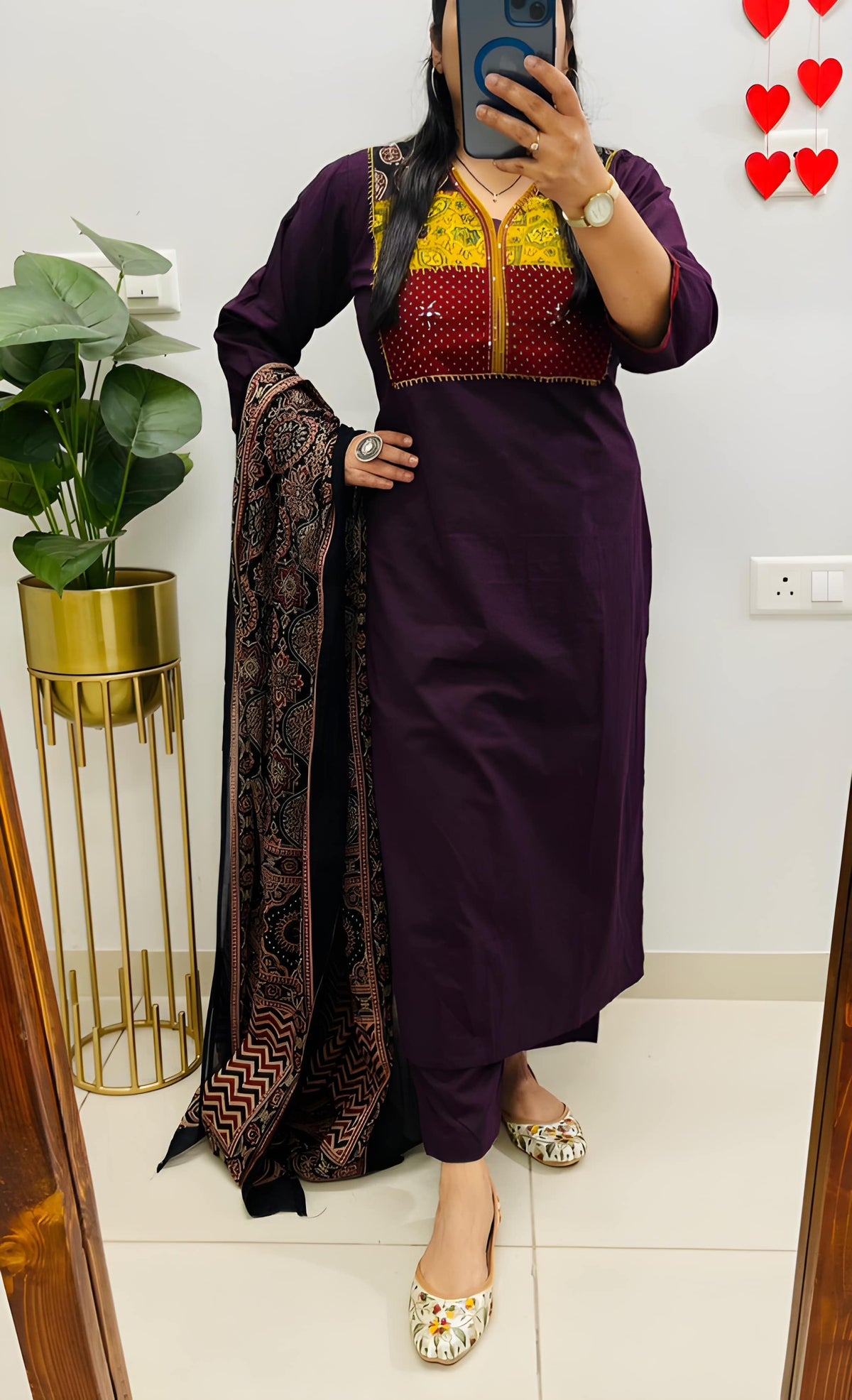 Women Printed Cotton Kurta Pant Dupatta Set