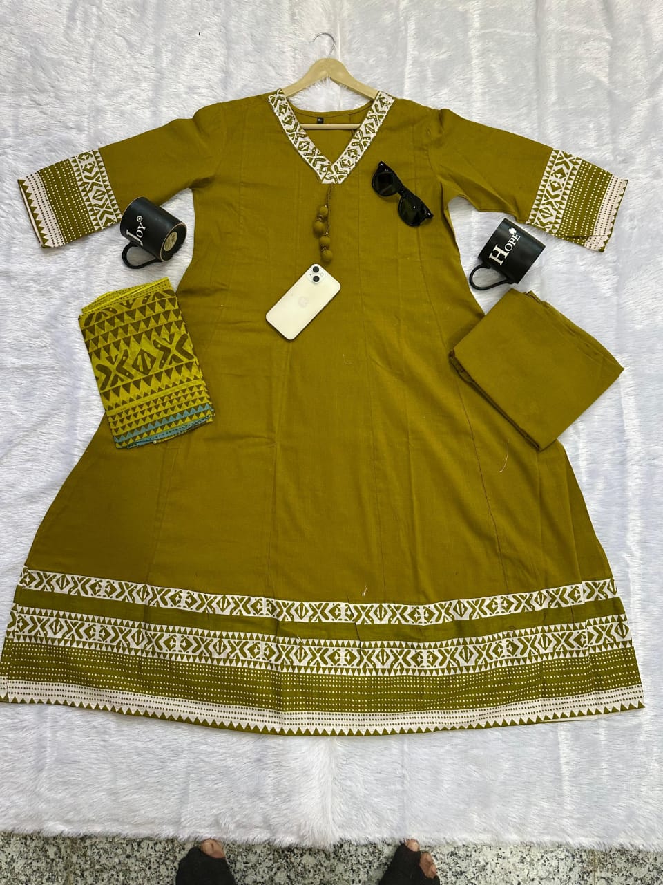 Women Stylish Hand Work Anarkali Kurta Pant Dupatta Set