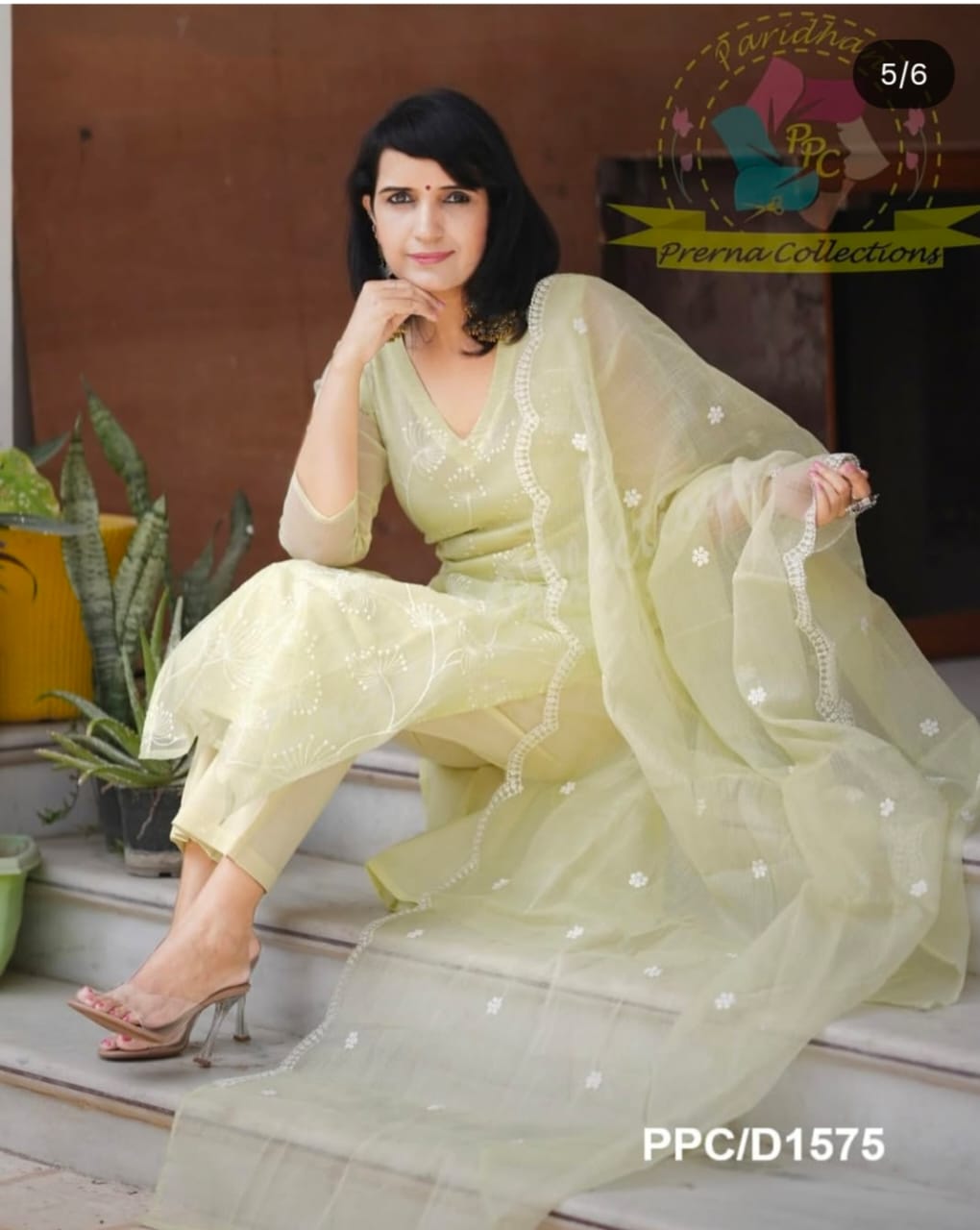 Women Stylish Embroide Kota Doriya Kurta Set with Cotton Lining Pants and Dupatta Ethnic Three Piece Suit