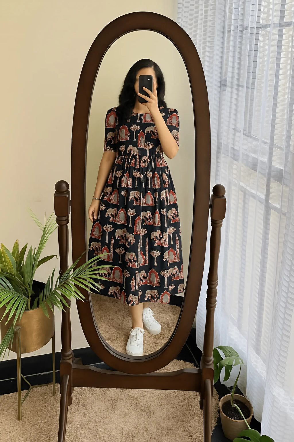 Bold Cotton Puff Sleeve Midi Dress Summer Collection Launch
