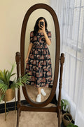 Bold Cotton Puff Sleeve Midi Dress Summer Collection Launch