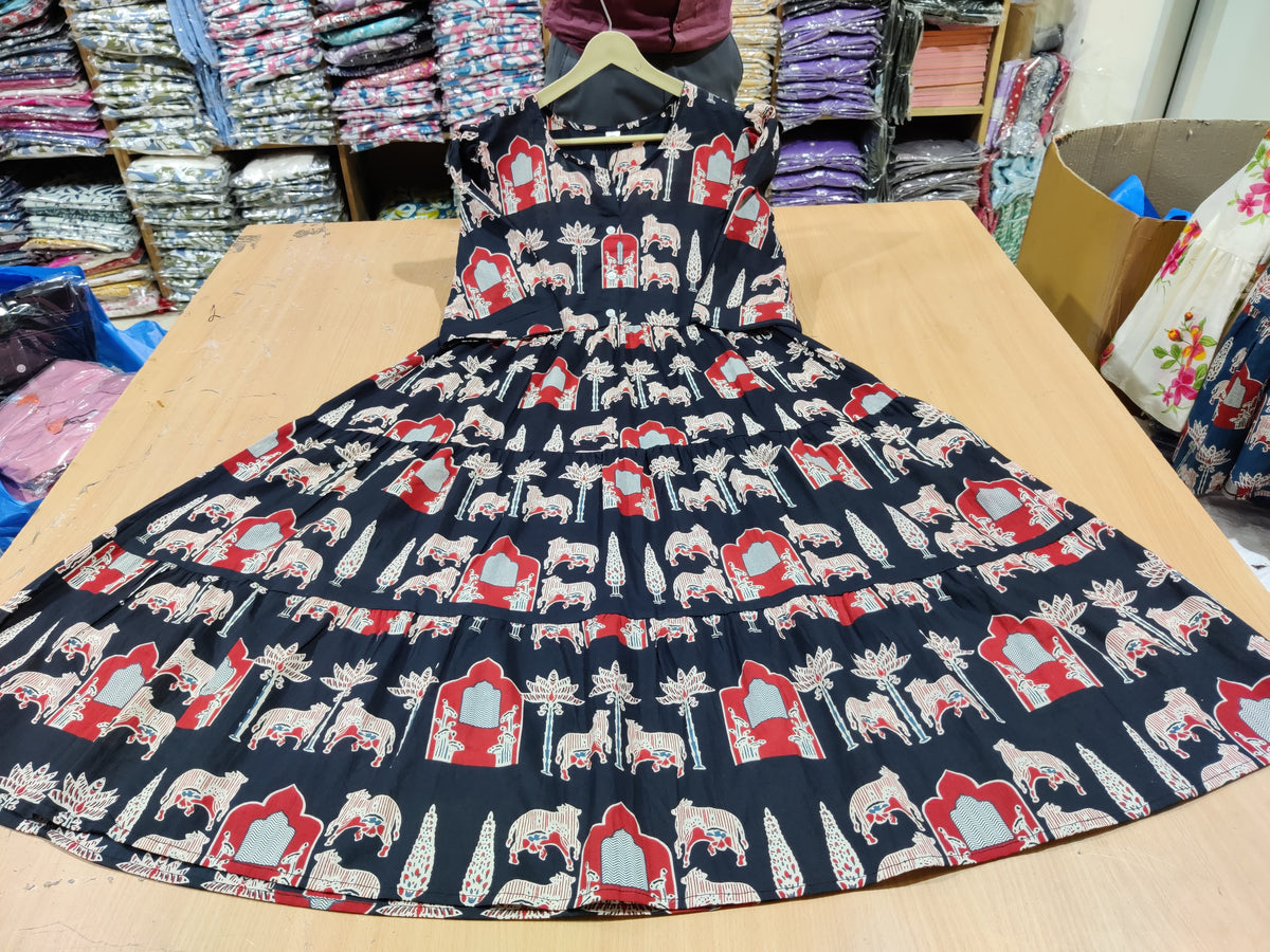 Bold Cotton Puff Sleeve Midi Dress Summer Collection Launch