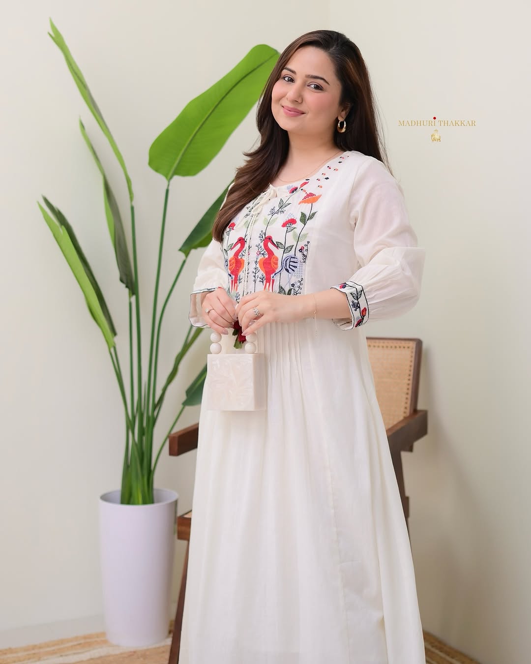 Premium pure cotton embroidered kurta set with elegant pleating and handcrafted yoke detailing