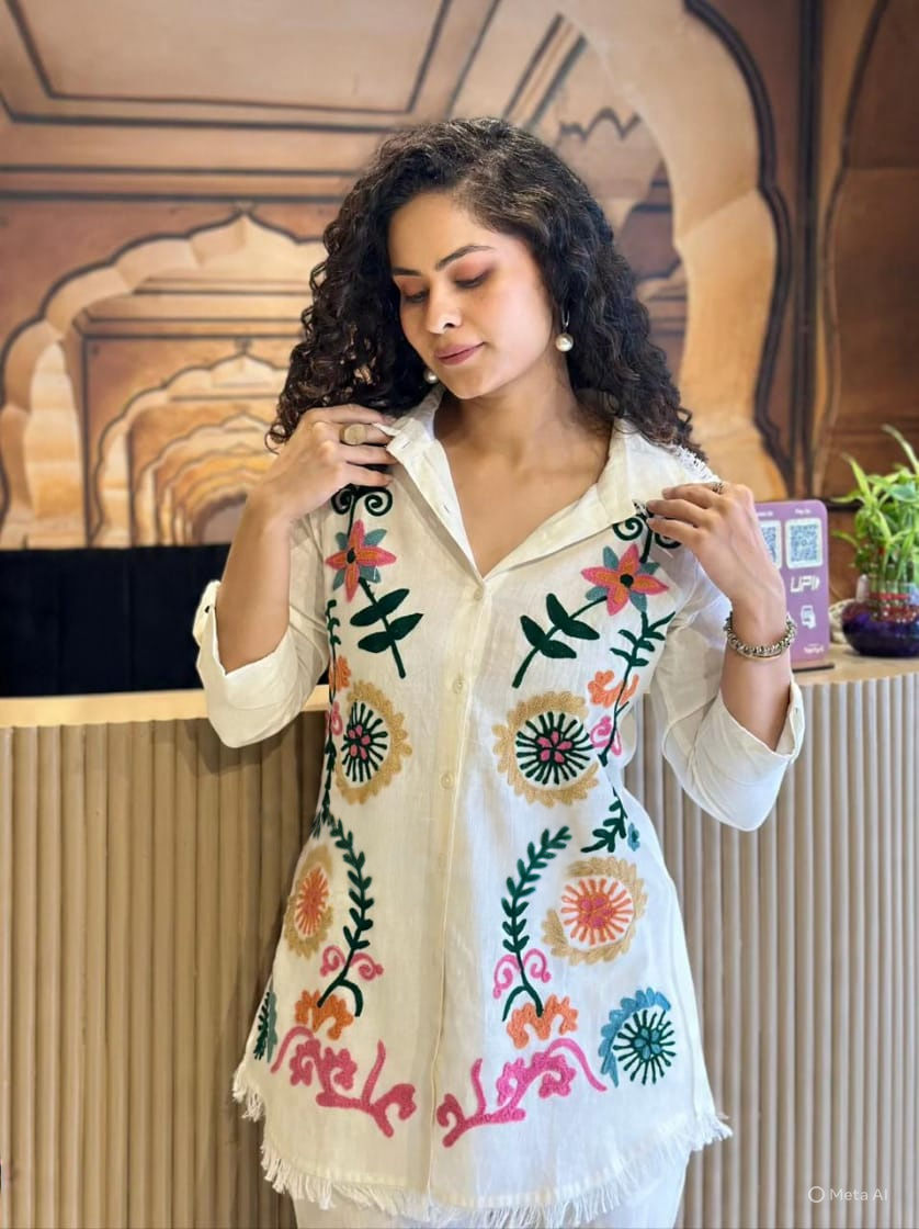 Coord Set with Cotton Flex Embroidery & Lace Work