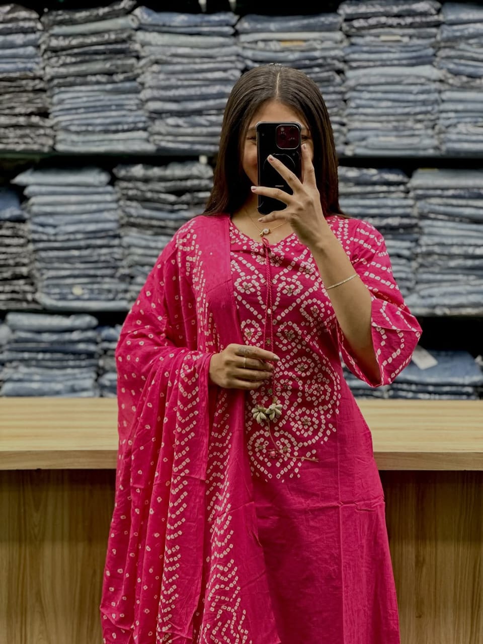 Women Premium Cotton Kurta Set with Pants and Dupatta Adda Work Straight Ethnic Three Piece Suit