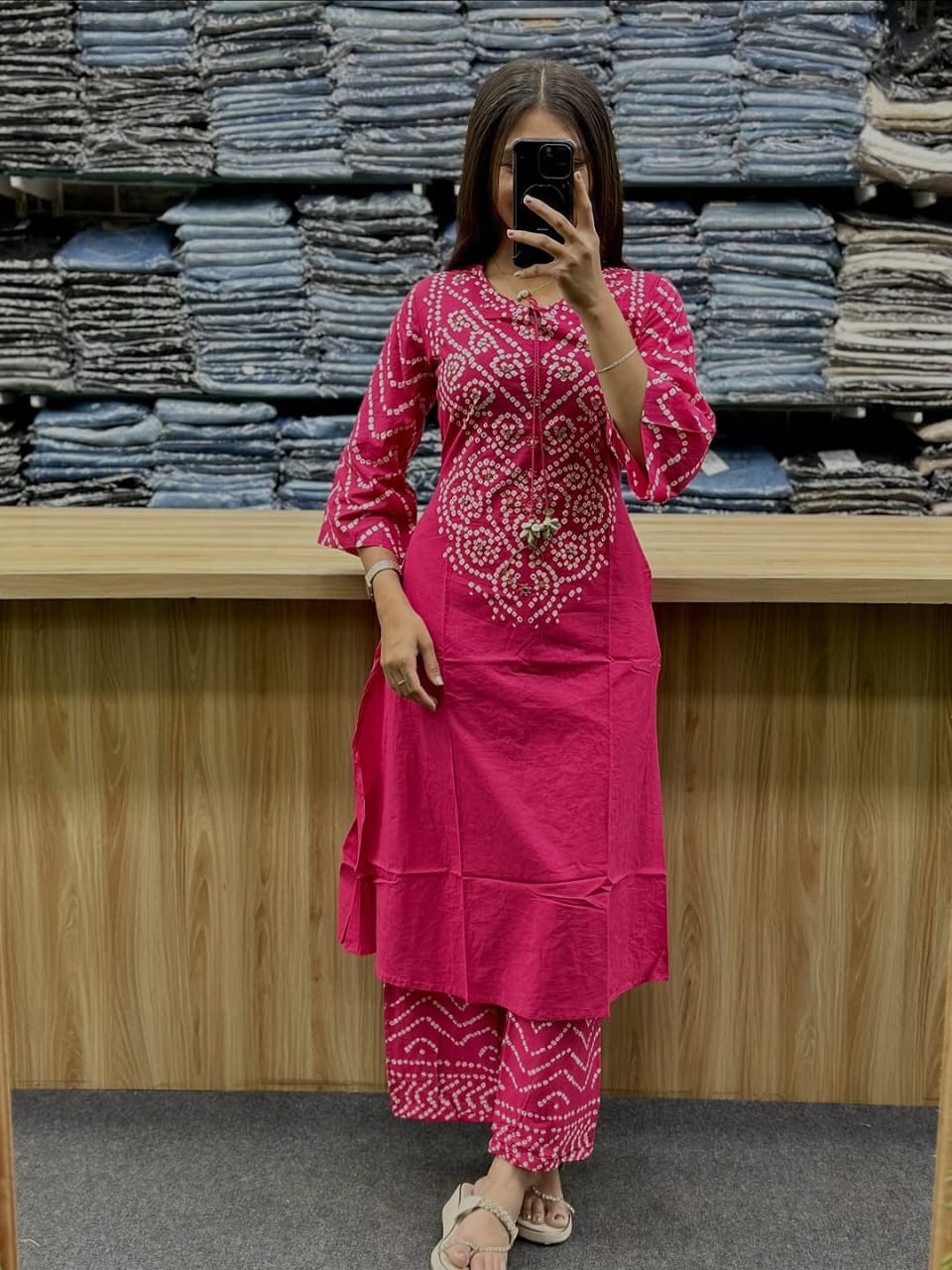Women Premium Cotton Kurta Set with Pants and Dupatta Adda Work Straight Ethnic Three Piece Suit