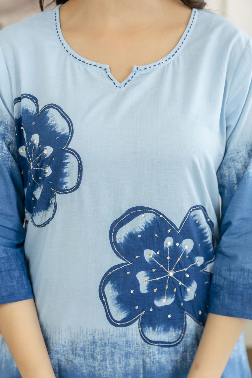Women Premium Pure Cotton Kurta Set with Pants and Printed Dupatta Tie Dye Ethnic Three Piece Suit