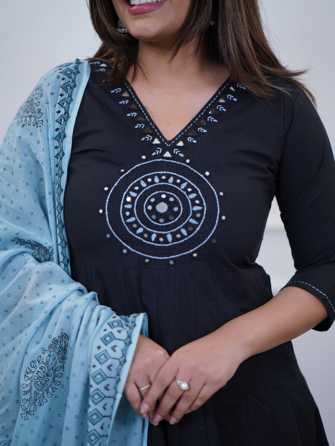 Pure Cotton Kurta and Palazzo Coord Set with Sifley Detailing — Everyday Office-Ready Two-Piece Ensemble
