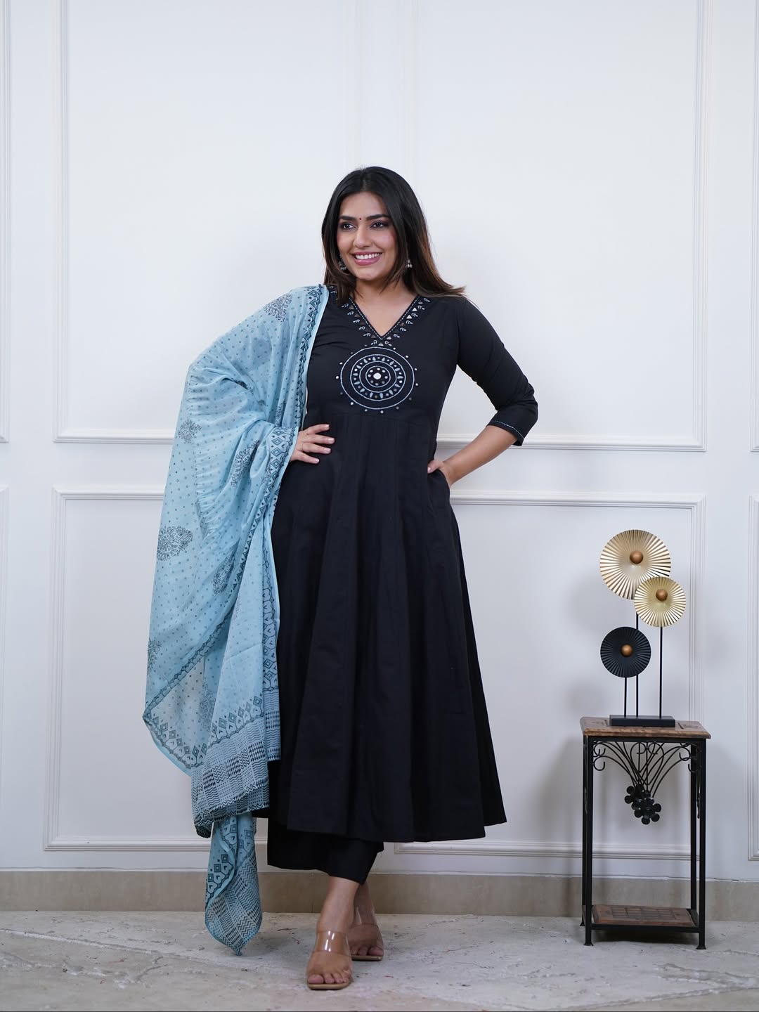 Pure Cotton Kurta and Palazzo Coord Set with Sifley Detailing — Everyday Office-Ready Two-Piece Ensemble