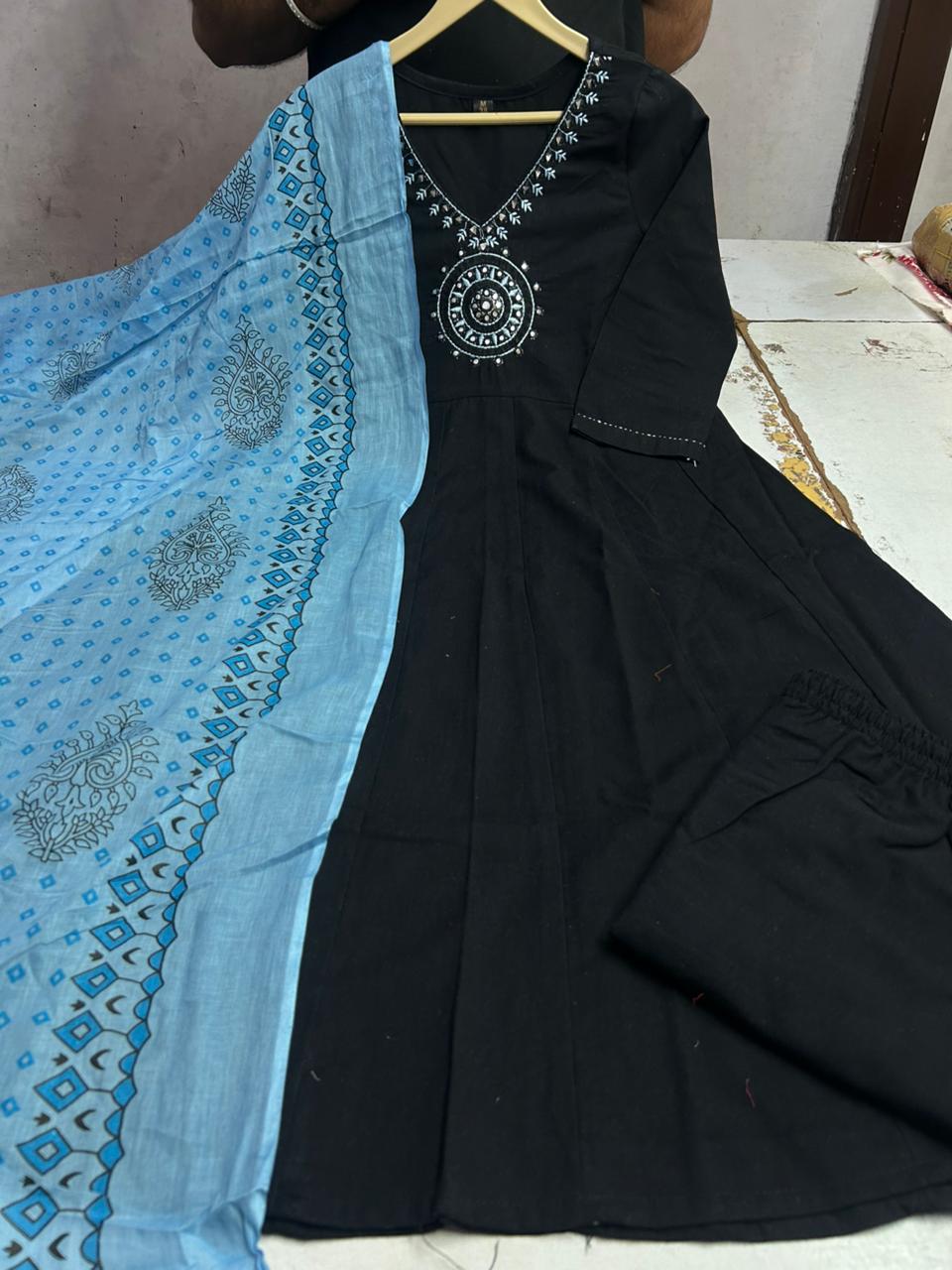 Pure Cotton Kurta and Palazzo Coord Set with Sifley Detailing — Everyday Office-Ready Two-Piece Ensemble