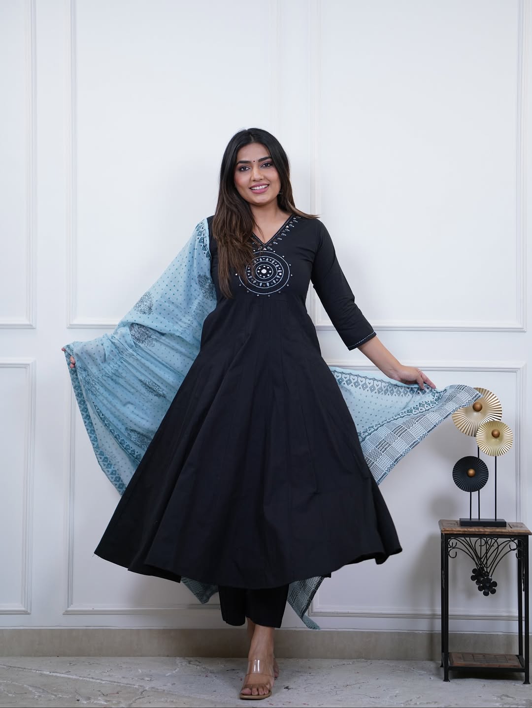 Pure Cotton Kurta and Palazzo Coord Set with Sifley Detailing — Everyday Office-Ready Two-Piece Ensemble