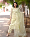 Women Premium Embroidered Kota Doriya Kurta Set with Cotton Lining Pants and Dupatta Ethnic Three Piece Suit