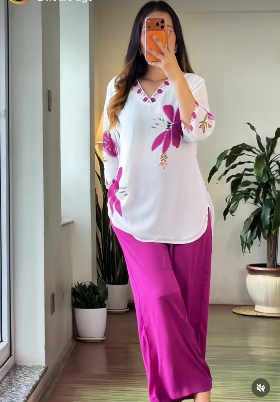 Women Premium Floral Printed Mul Cotton Co Ord Set