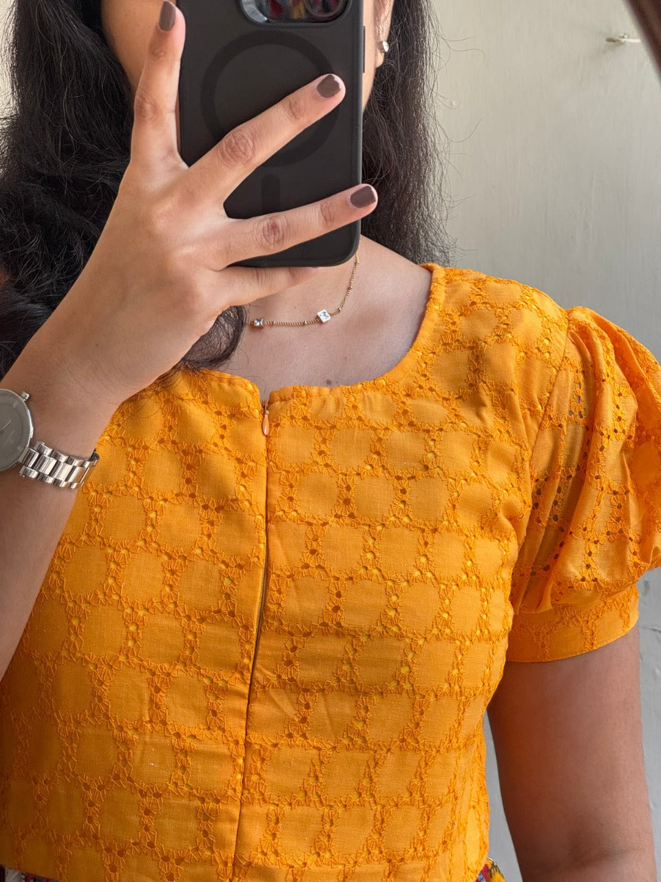 Hakoba Cotton Shifli Midi Kurti | Umbrella Style Dress with Lining & Back Knot | Trendy Indian Ethnic Wear | Sizes 38 to 46