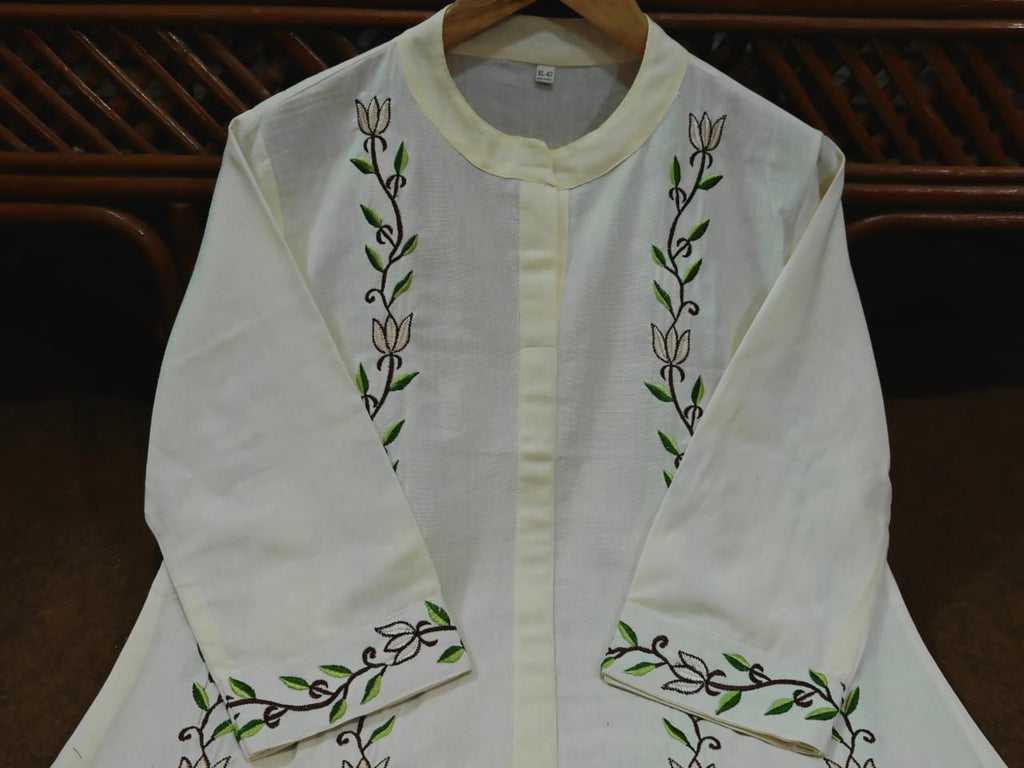 Women Premium Handloom Cotton Kurta Set with Khadi Silk Dupatta Embroidered Ethnic Three Piece Suit