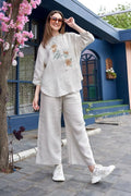 Bold Cotton Slub Co-Ord Set With Statement Collar And Comfortable Loose Fit